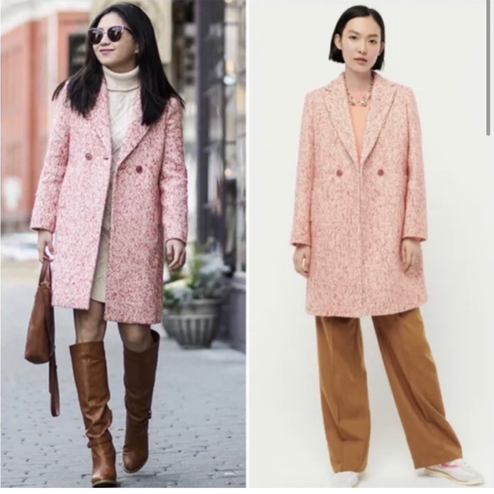 COPY - JCrew Daphne Nalya Italian Tweed Top Coat Pink